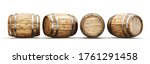 wooden barrel isolated on a white. 3d illustration