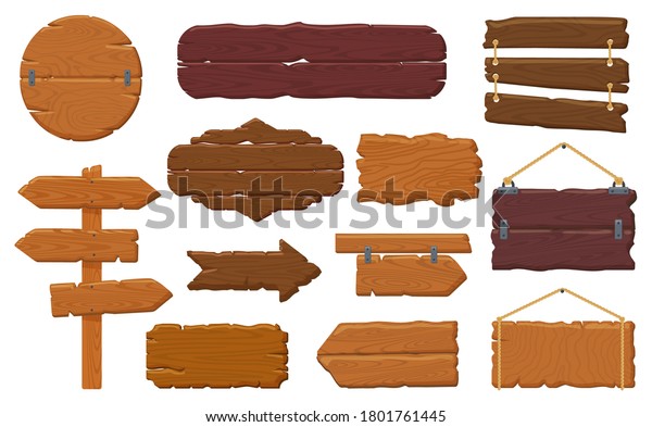 Wooden Boards Rustic Wooden Signboard Empty Stock Illustration ...