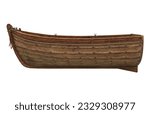 Wooden Boat Isolated (side view). 3D rendering
