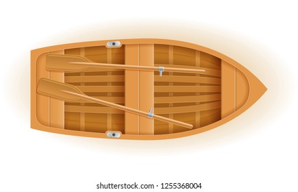 Wooden Boat Top View Vector Illustration Stock Vector (Royalty Free ...