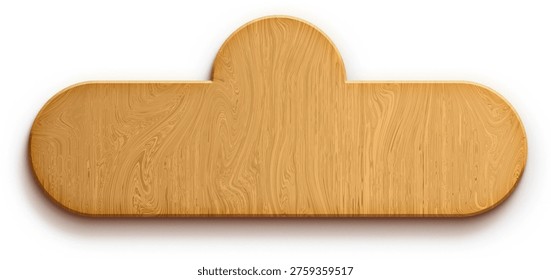 Wooden button featuring a centered top tab for notification UI