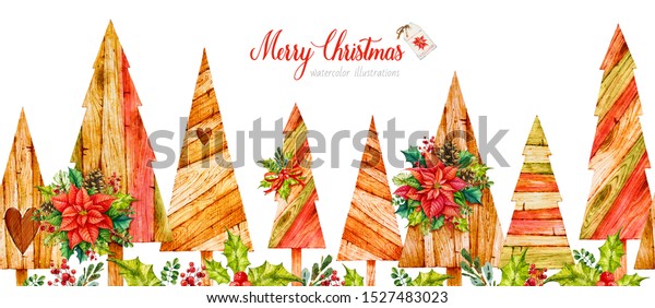 Download Wooden Christmas Tree Handmade Christmas Decorations Stock Illustration 1527483023