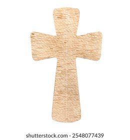 Wooden cross watercolor illustration isolated on white. Textured clip art perfect for cards, banners, invitations, stickers, posters, Easter, Passover, christening, baptism decor and design. - Powered by Shutterstock