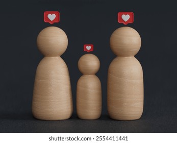 wooden figures peg doll of family members on wood table, Family relationship, family home, foster care, homeless charity support concept, family mental health, international day of families.
 - Powered by Shutterstock