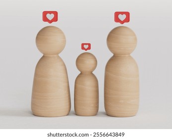 wooden figures peg doll of family members on wood table, Family relationship, family home, foster care, homeless charity support concept, family mental health, international day of families. - Powered by Shutterstock