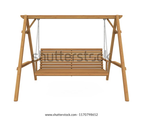 Wooden Garden Swing Seat Isolated 3d Stock Image Download Now