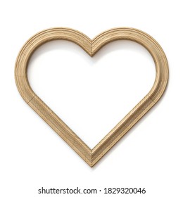 Wooden Heart Shaped Picture Frame 3D