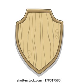 Wooden Hunt Trophy Nameplate . Illustration. 