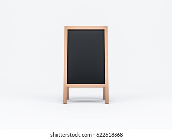 Wooden Menu Black Board Mockup, Easel,  3d Rendering