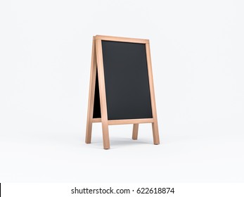 Wooden Menu Board Mockup, easel Stand,  3d rendering