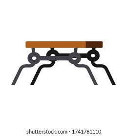 Wooden Park Bench Flat Icon. Seat, Urban Style, Supermarket Bench. Chairs Concept. Illustration Can Be Used For Topics Like Furniture, Store Catalogue, City