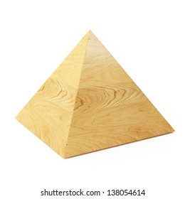 Wooden Pyramid Isolated on White background