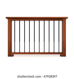 Wooden Railing Metal Balusters Stock Illustration 47928397 | Shutterstock