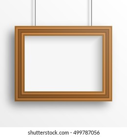 Wooden Realistic Frame Shadow Isolated On Stock Illustration 499787056