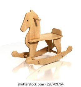 Wooden Rocking Horse Chair 3d Illustration