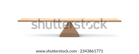 Wooden Seesaw 3d illustration isolated on white background. balancing on seesaw 3d render. 3d illustration Сток-фото © 
