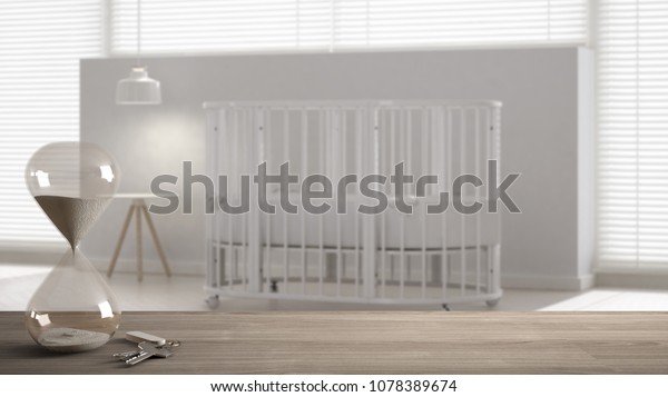 Wooden Table Desk Shelf Crystal Modern Stock Illustration 1078389674