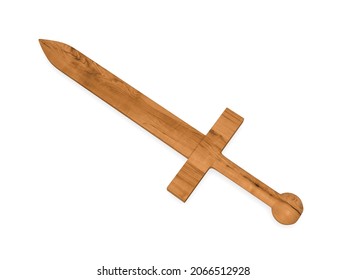 Wooden Toy Sword 3d Rendering