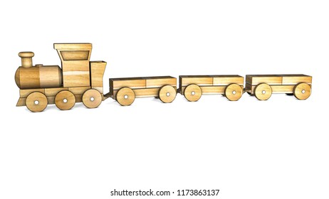 Wooden Train Carriages Childrens Toy Illustration Stock Illustration ...