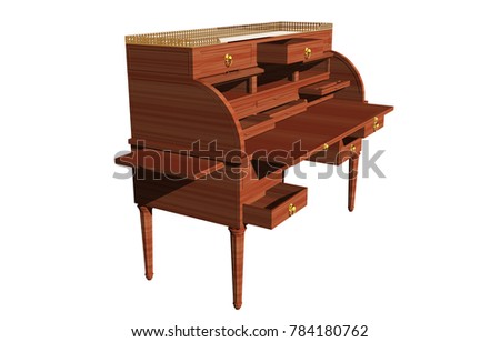 wooden wardrobe 3D rendering