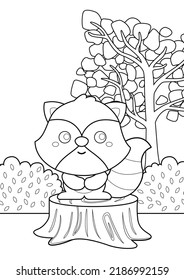 Woodland Animal Theme Coloring Pages for Kids and Adult