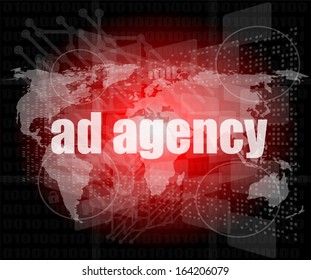 Word Ad Agency On Digital Screen, Raster