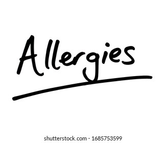 Word Allergies Handwritten On White Background Stock Illustration ...