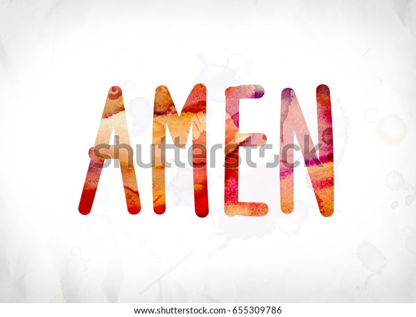 Word Amen Concept Theme Painted Colorful Stock Illustration 655309786 ...