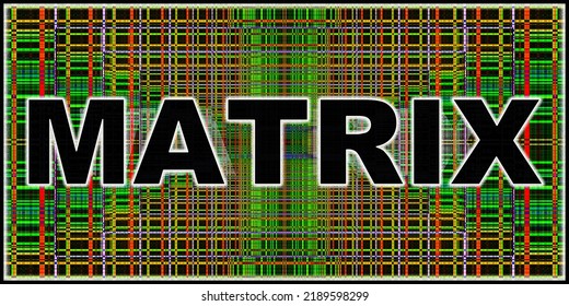 Word art background representing the matrix.