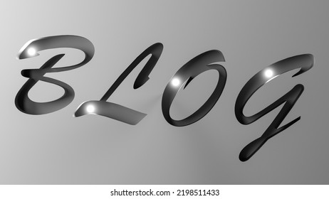 The Word BLOG With Glowing White Balls Inside. The Concept Of Blogging, Blogging, Keeping An Online Diary. 3D Render.