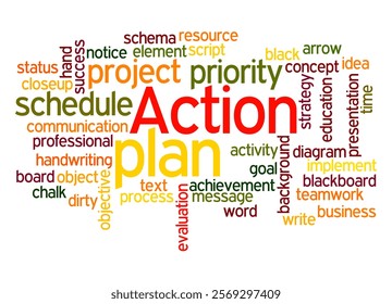 Word Cloud with ACTION PLAN concept.