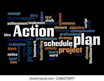 Word Cloud with ACTION PLAN concept.
