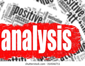 Word cloud analysis image with hi-res rendered artwork that could be used for any graphic design.