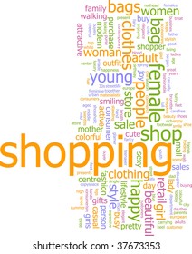 Word cloud concept illustration of consumer shopping