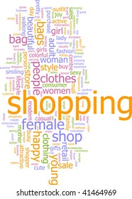 Word cloud concept illustration of consumer shopping