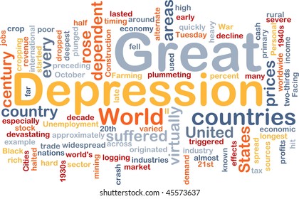 Word Cloud Concept Illustration Of Great Depression