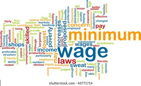Word cloud concept illustration of minimum wage
