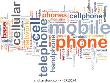 Word cloud concept illustration of mobile phone