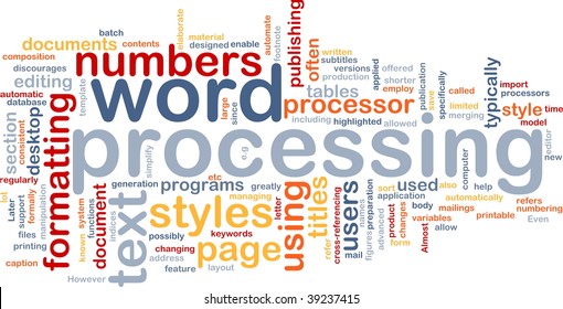 Word Cloud Concept Illustration Of Word Processing