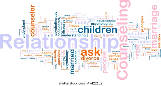 Word cloud concept illustration of  relationship counseling