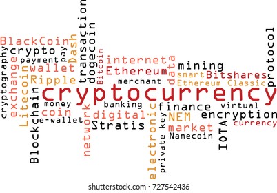 Word Cloud Concept Words Related Cryptocurrency Stock Illustration ...