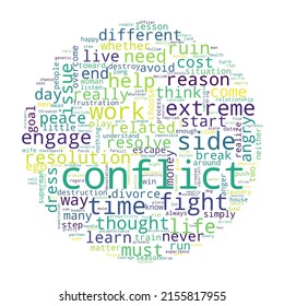 Word Cloud Conflict Concept On White Stock Illustration 2155817955 ...