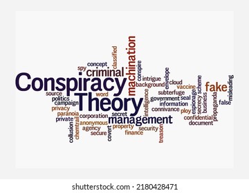 Word Cloud Conspiracy Theory Isolated On Stock Illustration 2180428471 ...