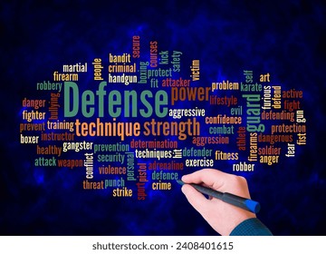 Word Cloud with DEFENSE concept create with text only.
