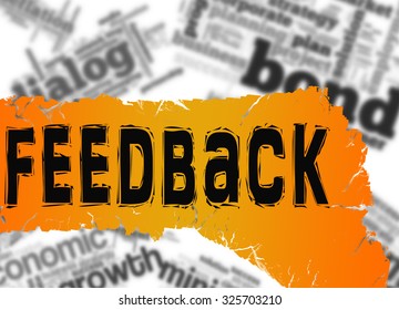 Word cloud with feedback word image with hi-res rendered artwork that could be used for any graphic design.