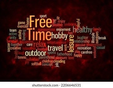 Word Cloud With FREE TIME Concept Create With Text Only.