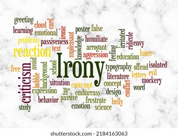 Word Cloud With IRONY Concept Create With Text Only.