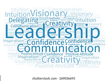 Word cloud with qualities of a great leader and manager