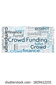 Word cloud representing crowd funding