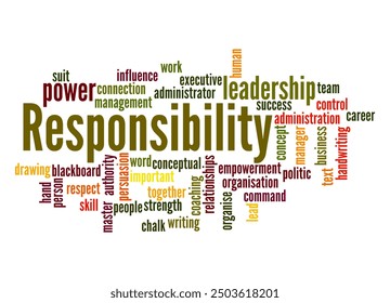 Word Cloud with RESPONSIBILITY concept.